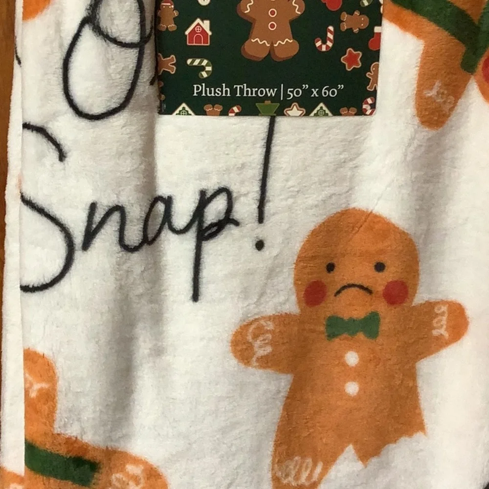 Gingerbread Man “Oh Snap” Blanket - Picture 4 of 4